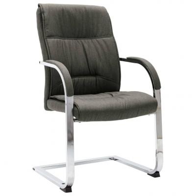 Emaga vidaxl krzesło biurowe, wspornikowe, szare, tkanina