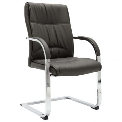 Emaga vidaxl krzesło biurowe, wspornikowe, szare, sztuczna skóra