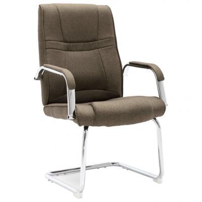 Emaga vidaxl krzesło biurowe, wspornikowe, taupe, tkanina