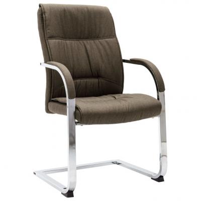 Emaga vidaxl krzesło biurowe, wspornikowe, taupe, tkanina