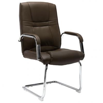 Emaga vidaxl krzesło biurowe, wspornikowe, brązowe, sztuczna skóra