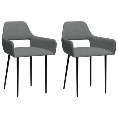 Emaga vidaxl krzesła stołowe, 2 szt., jasnoszare, tapicerowane tkaniną