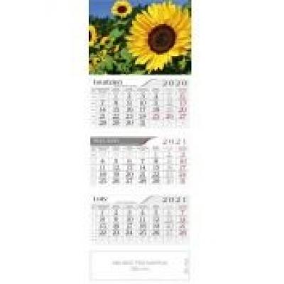 Kalendarz 2021 trójdzielny pole słoneczników crux