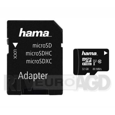 Hama microSDHC 32GB Class 10 UHS-I 80MB/s + Adapter SD