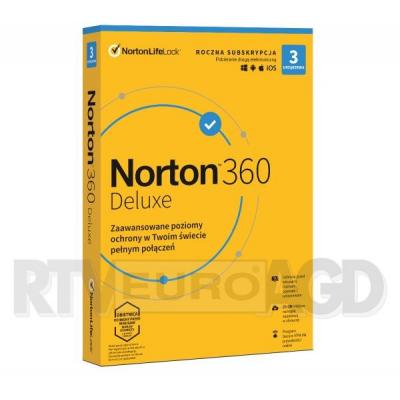 Norton 360 Deluxe 25GB (3 urządzenia / 1 rok)