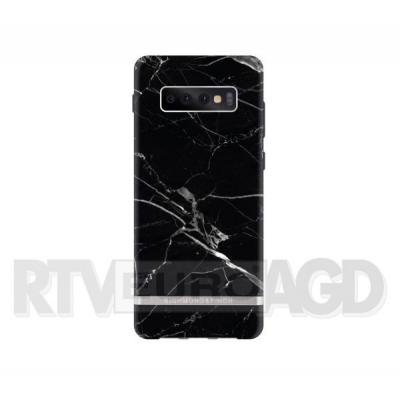 Richmond & Finch Black Marble - Silver Details Samsung Galaxy S10+