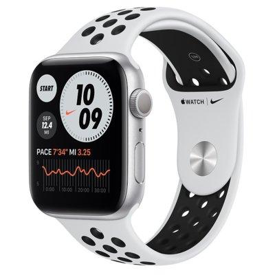 SmartWatch APPLE Watch Nike Series 6 GPS Koperta 44 mm z aluminium w kolorze srebrnym z paskiem sportowym Nike w kolorze czystej platyny/czarnym MG293WB/A