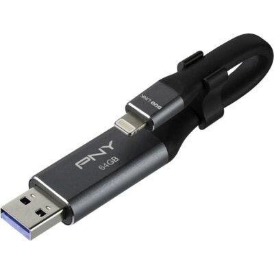 Pamięć USB PNY Duo Link 3.0 dla urządzeń Apple Cable Design 64GB