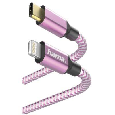 Produkt z outletu: Kabel HAMA Ładujący/data Reflected USB typ C - Lightning 1.5m Lawendowy