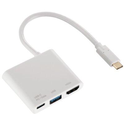 Produkt z outletu: Adapter HAMA 135728 3-w-1 USB-C Multiport USB 3.1, HDMI i USB-C