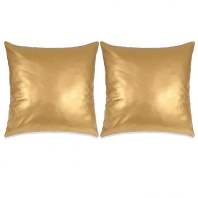 Emaga vidaxl poduszki w kolorze złotym, pu, 2 szt., 45x45 cm