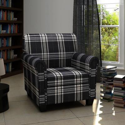 Emaga vidaxl fotel z poduszką, czarny, tkanina