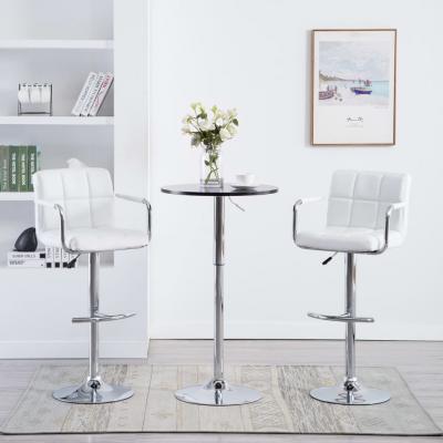 Emaga vidaxl krzesła barowe z podłokietnikami, 2 szt., białe, ekoskóra