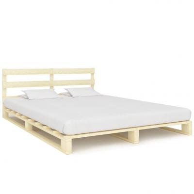 Emaga vidaxl rama łóżka z palet, lite drewno sosnowe, 140 x 200 cm