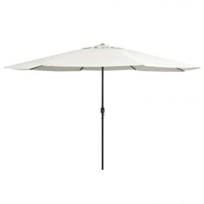 Emaga vidaxl parasol ogrodowy na stalowym słupku, 400 cm, piaskowy biały