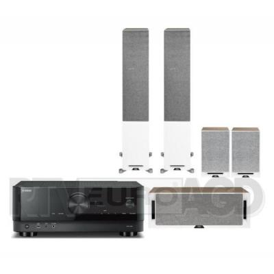 Yamaha MusicCast RX-V4A (czarny), Elac Debut Reference (biały/orzech)