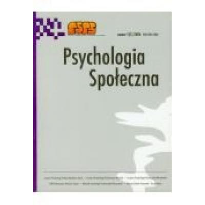 Psychologia społeczna numer 1 (1)2006