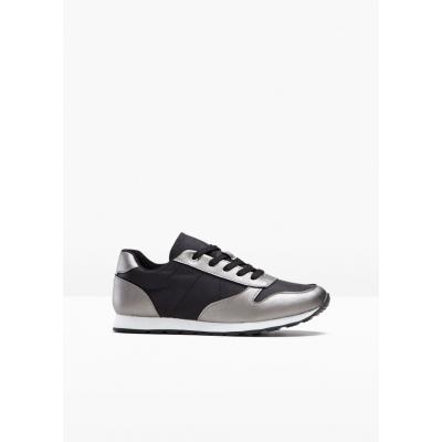 Sneakersy bonprix srebrny kolor-czarny