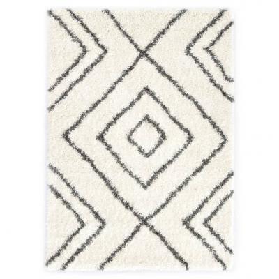 Emaga vidaxl dywanik shaggy, wzór berberyjski, pp, beżowo-szary, 160x230 cm