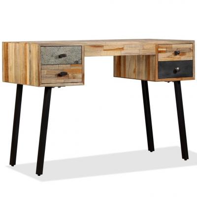 Emaga vidaxl biurko, lite drewno tekowe z odzysku, 110 x 50 x 76 cm