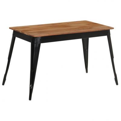Emaga vidaxl stół do jadalni z litego drewna akacjowego i stali, 120x60x76cm