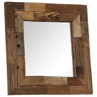 Emaga vidaxl lustro z ramą z drewna odzyskanego, 50 x 50 cm
