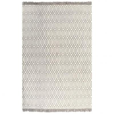 Emaga vidaxl dywan typu kilim, bawełna, 120 x 180 cm, taupe ze wzorem