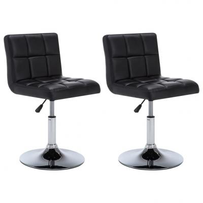 Emaga vidaxl obrotowe krzesła stołowe, 2 szt., czarne, sztuczna skóra