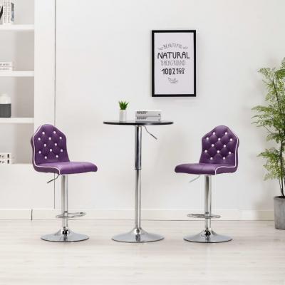 Emaga vidaxl stołki barowe, 2 szt., fioletowe, sztuczna skóra
