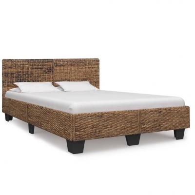 Emaga vidaxl rama łóżka, naturalny rattan, 140 x 200 cm