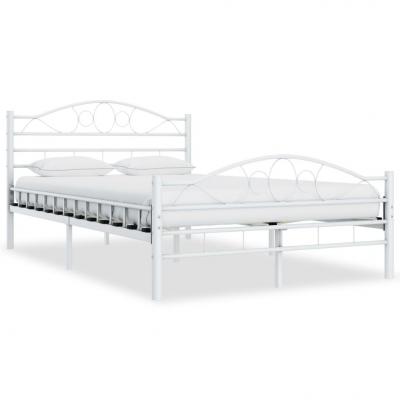 Emaga vidaxl rama łóżka, biała, metalowa, 120 x 200 cm