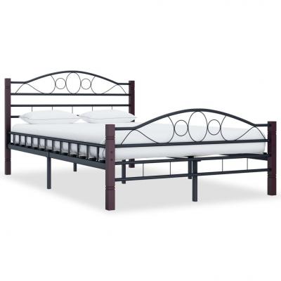 Emaga vidaxl rama łóżka, czarna, metalowa, 120 x 200 cm