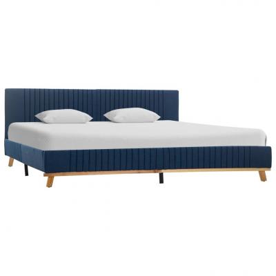 Emaga vidaxl rama łóżka, niebieska, tapicerowana tkaniną, 160 x 200 cm