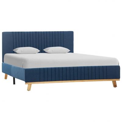 Emaga vidaxl rama łóżka, niebieska, tapicerowana tkaniną, 120 x 200 cm