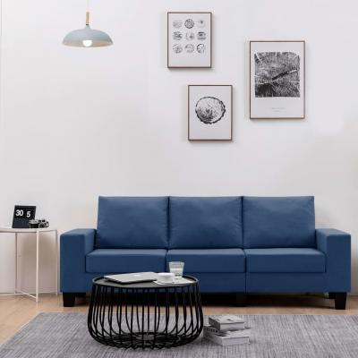 Emaga vidaxl 3-osobowa sofa, niebieska, tapicerowana tkaniną