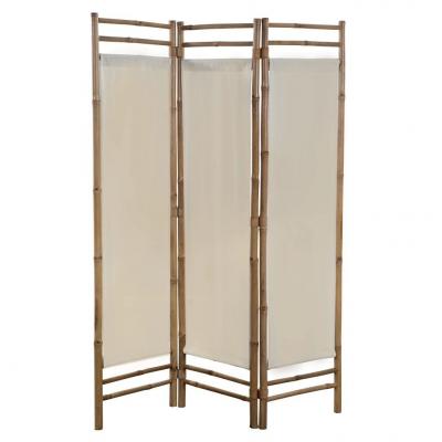 Emaga vidaxl 3-panelowy, składany parawan bambus i płótno, 120 cm