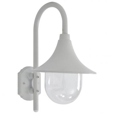 Emaga vidaxl ścienna lampa ogrodowa, 42 cm, e27, aluminiowa, biała