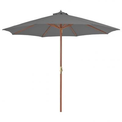 Emaga vidaxl parasol ogrodowy na drewnianym słupku, 300 cm, antracytowy
