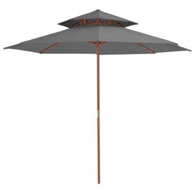 Emaga vidaxl parasol ogrodowy z podwójnym daszkiem, 270 cm, antracytowy