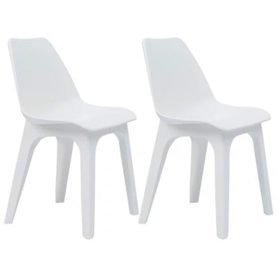 Emaga vidaxl krzesła ogrodowe z plastiku, 2 szt., białe