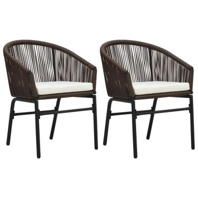 Emaga vidaxl krzesła ogrodowe, 2 szt., brązowe, rattan pvc