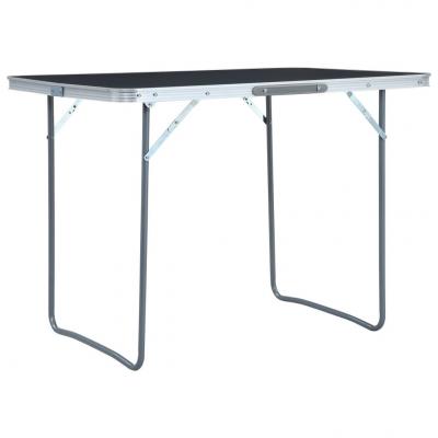 Emaga vidaxl składany stolik turystyczny, szary, aluminiowy, 120 x 60 cm