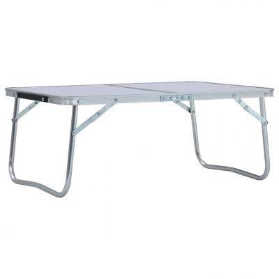 Emaga vidaxl składany stolik turystyczny, biały, aluminiowy, 60x40 cm