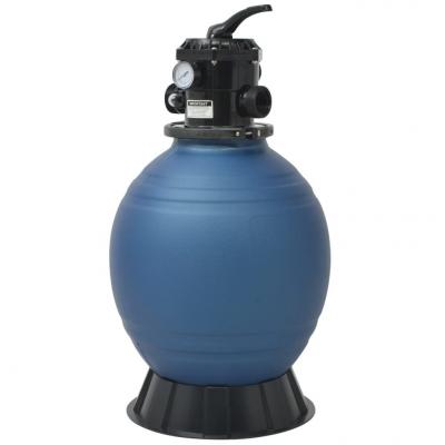 Emaga vidaxl piaskowy filtr basenowy z zaworem 6 drożnym, niebieski, 460 mm