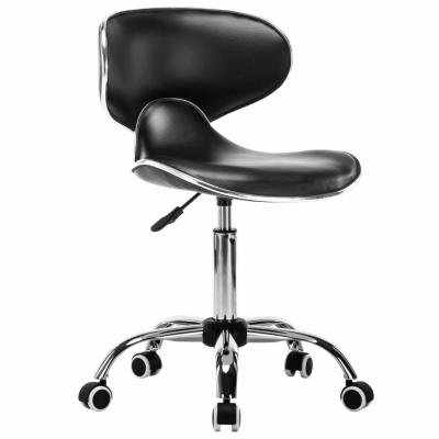 Emaga vidaxl krzesło kosmetyczne, obrotowe, sztuczna skóra, czarne