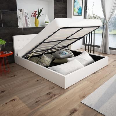 Emaga vidaxl łóżko ze schowkiem z materacem, sztuczna skóra, 180x200 cm