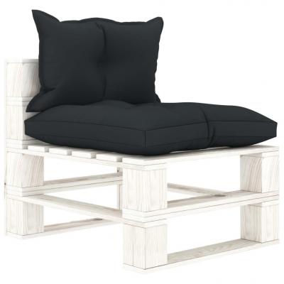 Emaga vidaxl ogrodowe siedzisko z palet z antracytowymi poduszkami, drewno