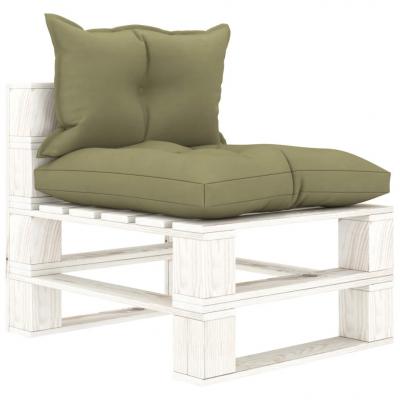 Emaga vidaxl ogrodowe siedzisko z palet, z beżowymi poduszkami, drewniane