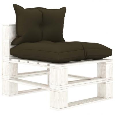 Emaga vidaxl ogrodowe siedzisko z palet, z poduszkami taupe, drewniane