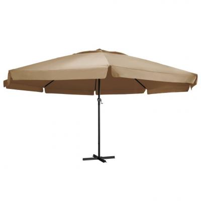 Emaga vidaxl parasol ogrodowy na słupku aluminiowym, 600 cm, taupe